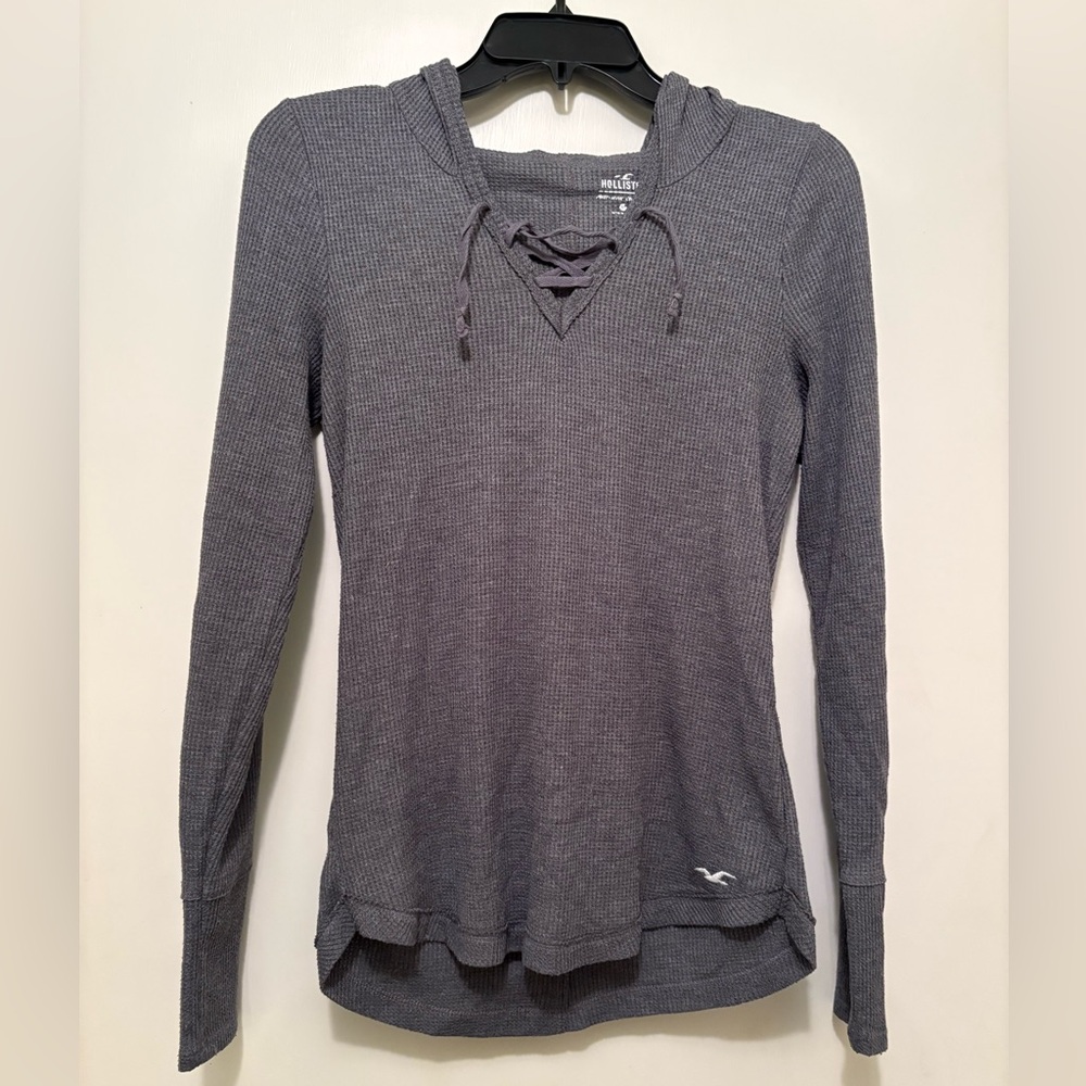 Hollister Waffle Hooded Top